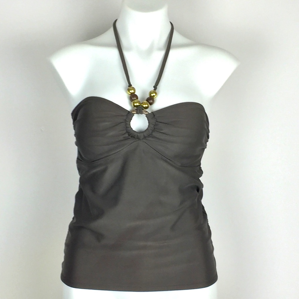 OLD NAVY BROWN TANKINI HALTER TOP